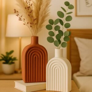 Terracotta and Cream Vase Decor