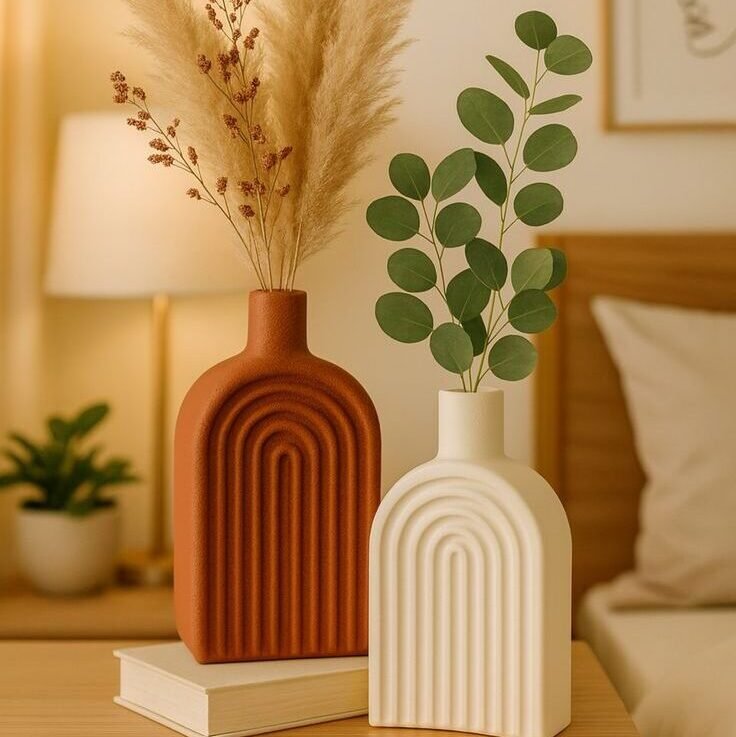 Terracotta and Cream Vase Decor