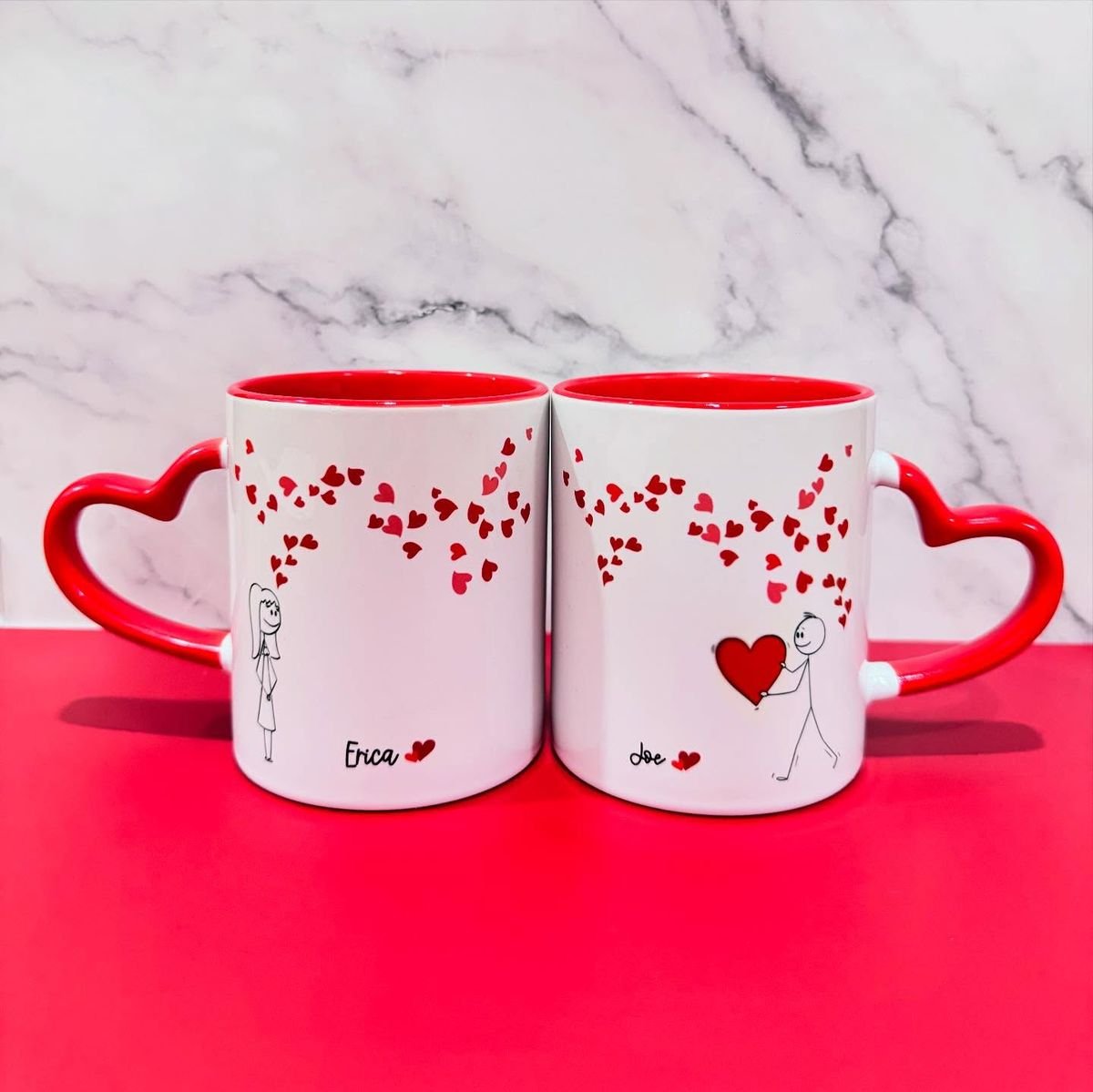 Heart Handle Mug Set