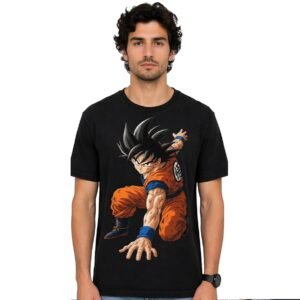Anime Warrior Graphic T-Shirt – Black (Saiyan Power Edition)